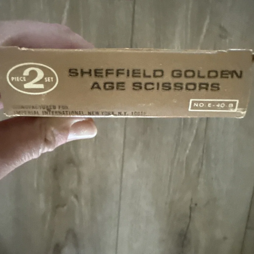 Vintage Sheffield Golden Age 2 Scissor Set England Original‎ Box Stainless Steel